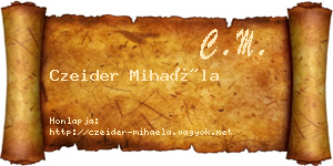 Czeider Mihaéla névjegykártya